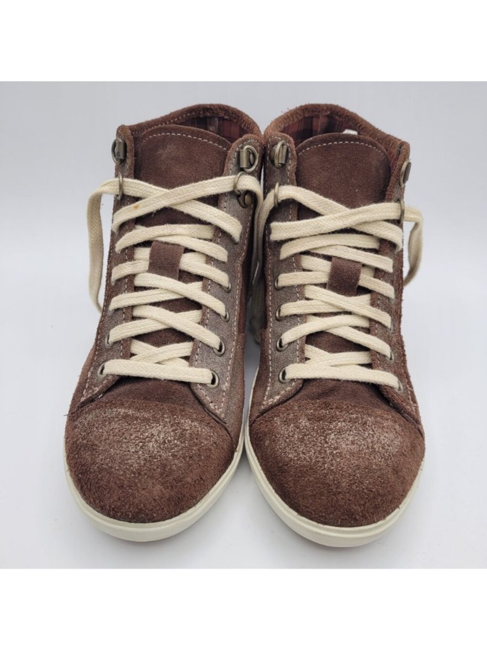 Timberland Womens Size 7.5 Sneakers Earthkeepers High Top Genuine Brown Leather - Picture 6 of 14